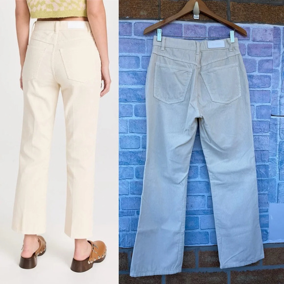Re/Done 70s Pocket Loose Flare Corduroy Pants in Vintage Ivory Size 28 - Picture 3 of 16